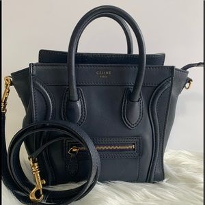 Celine Nano Luggage in Navy blue